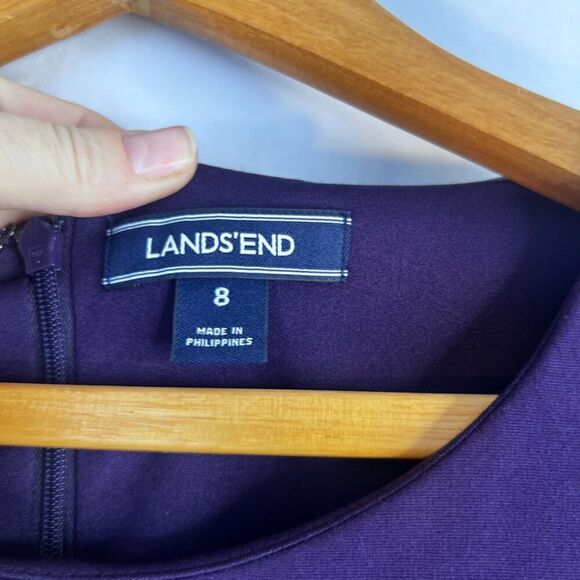 Lands End Ponte Sheath Dress Bodycon Dressy Office Career Work Purple Size 8 - Picture 9 of 12